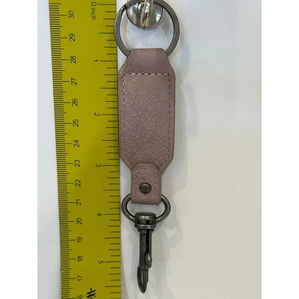 Light Purple Keychain Antiqued Metal Swivel Lobster Clip Vegan Leather